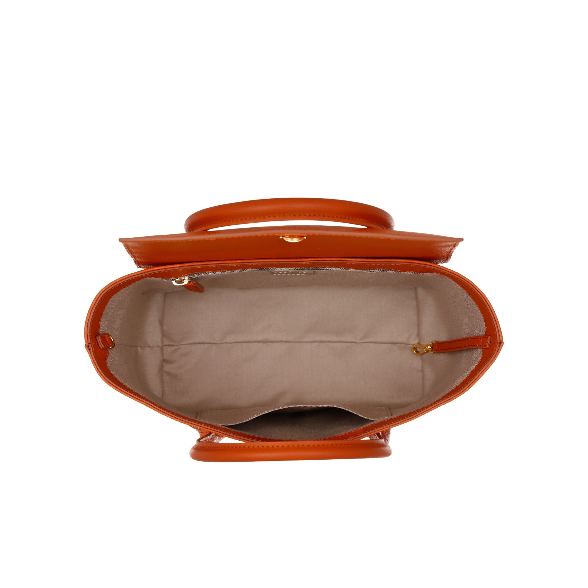 AMELI Zurich | IDA SMALL | Deep Orange | Collina' Pebbled Leather | Inside