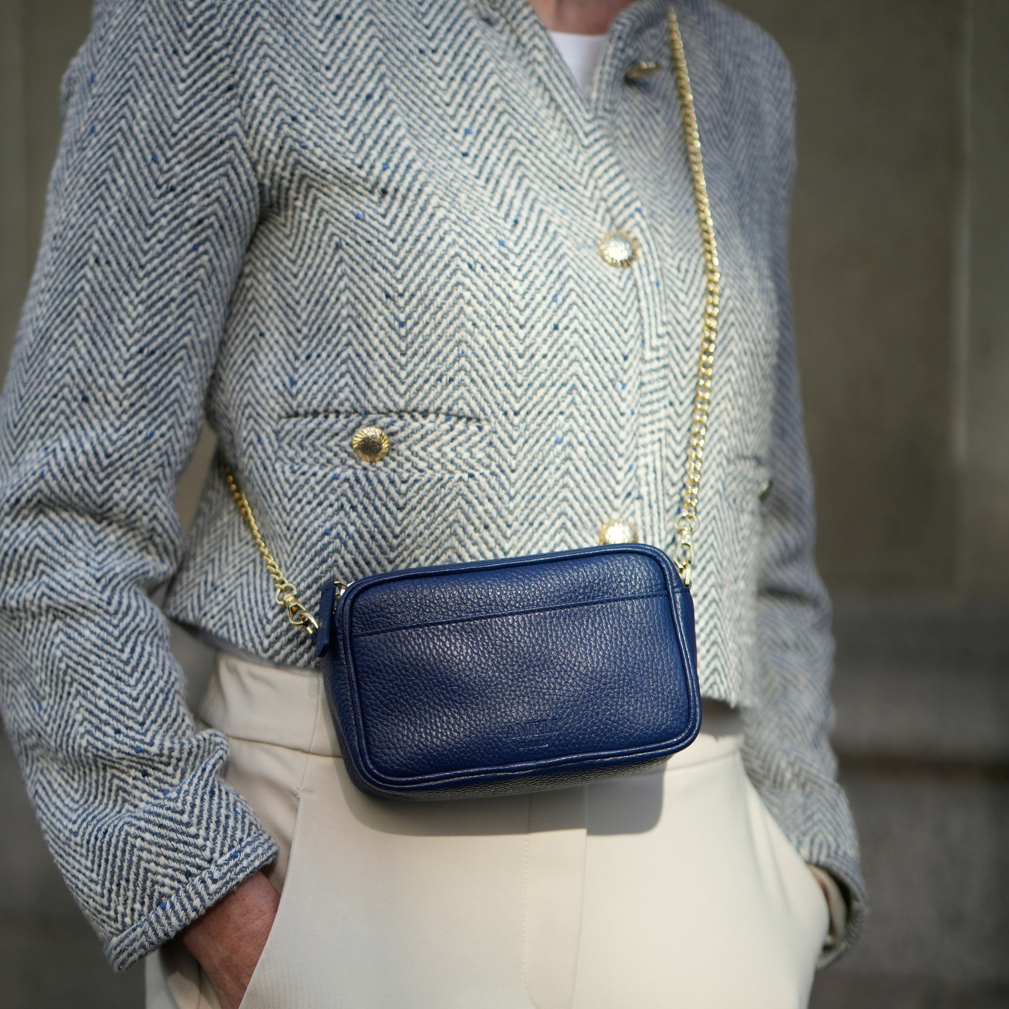 AMELI Zurich | Belvoir | Blue Jeans | Soft Grain Leather | Cross-body