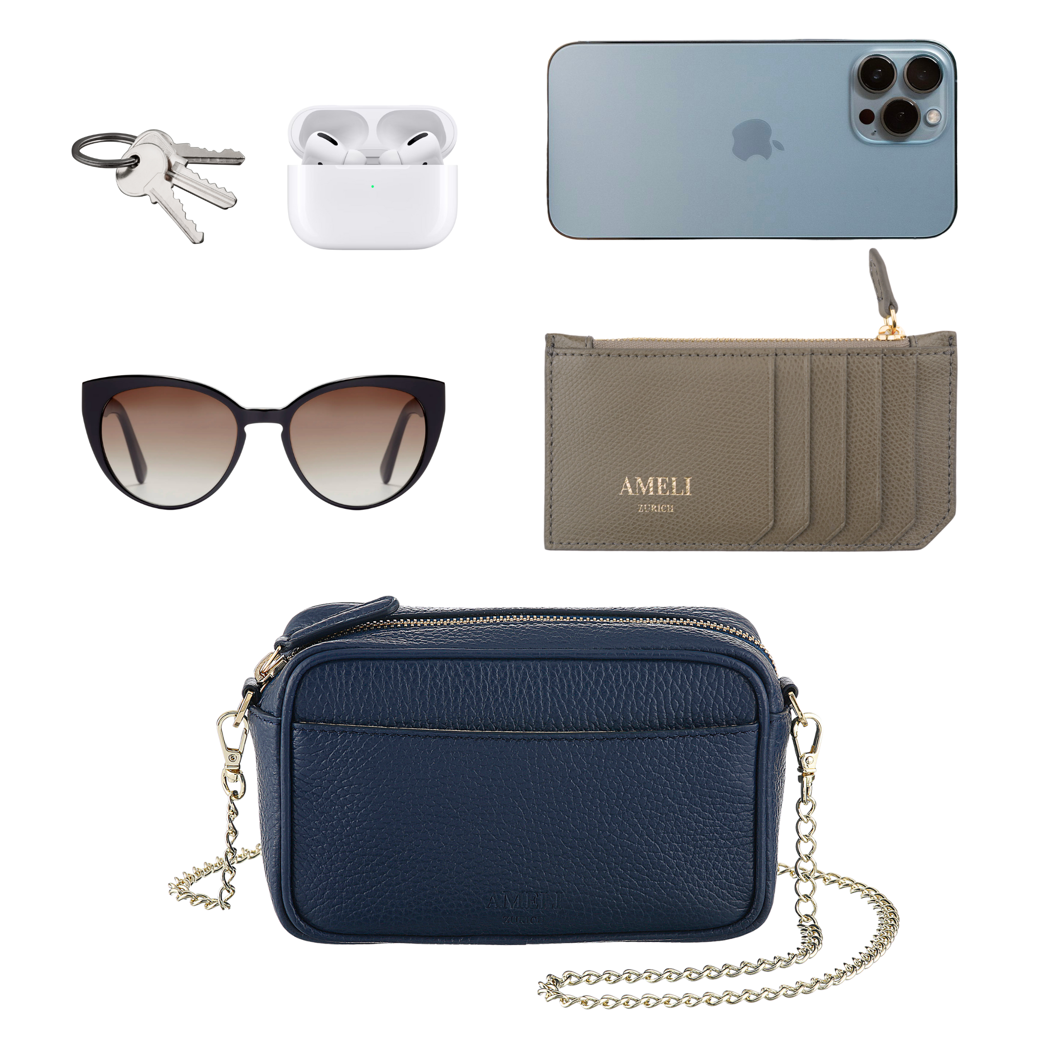 AMELI Zurich | Belvoir | Blue Jeans | Soft Grain Leather | Inside