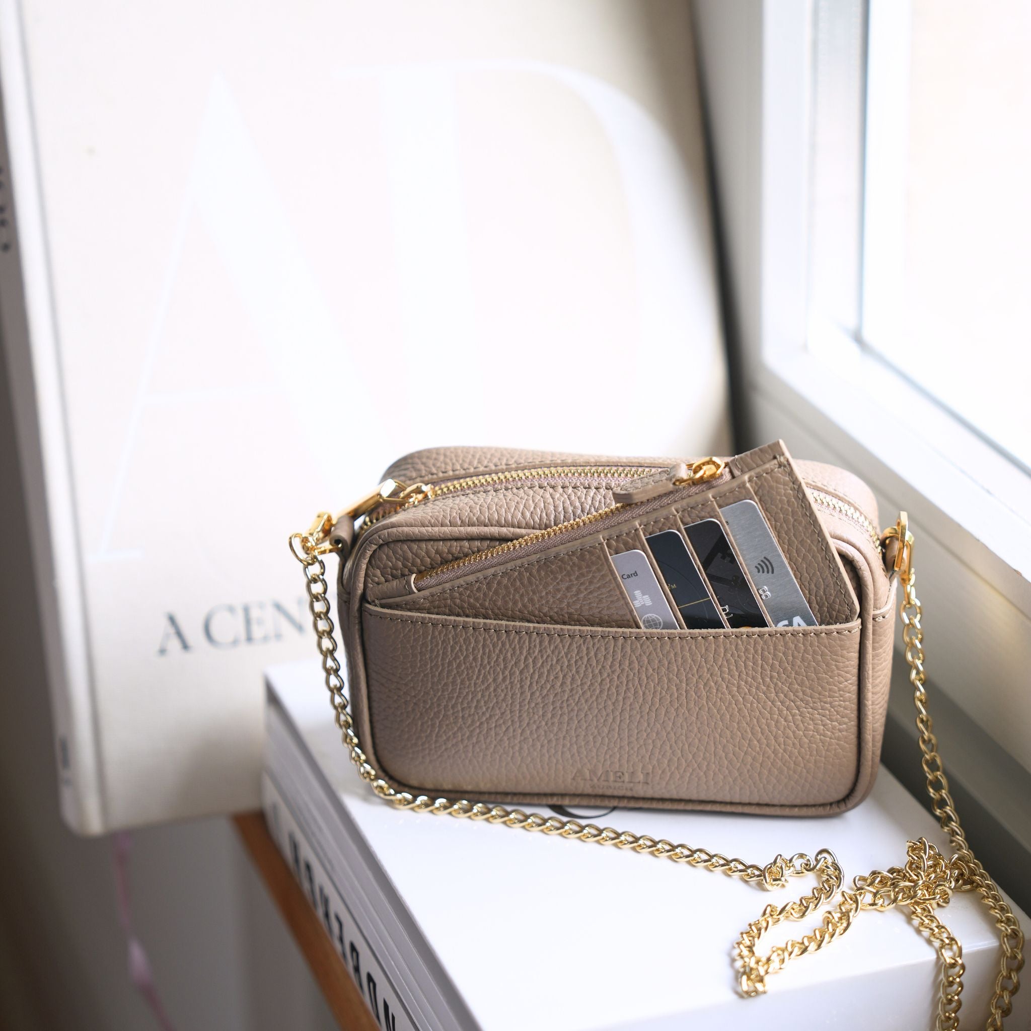 AMELI Zurich | Belvoir | Greige | Soft Grain Leather | Front