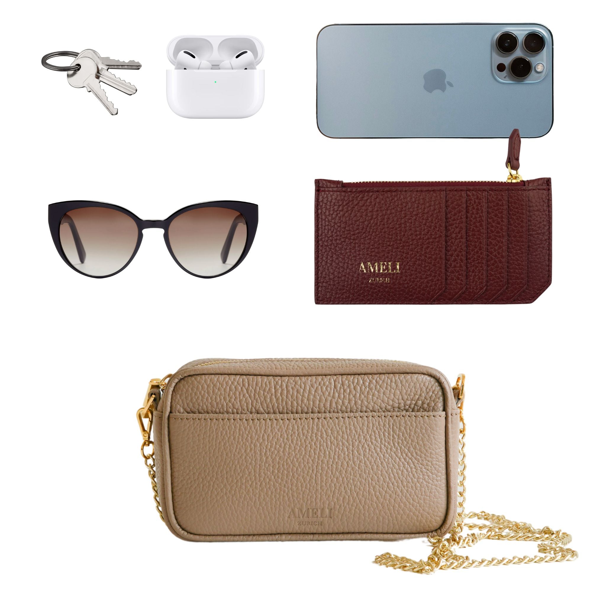 AMELI Zurich | Belvoir | Greige | Soft Grain Leather | Front