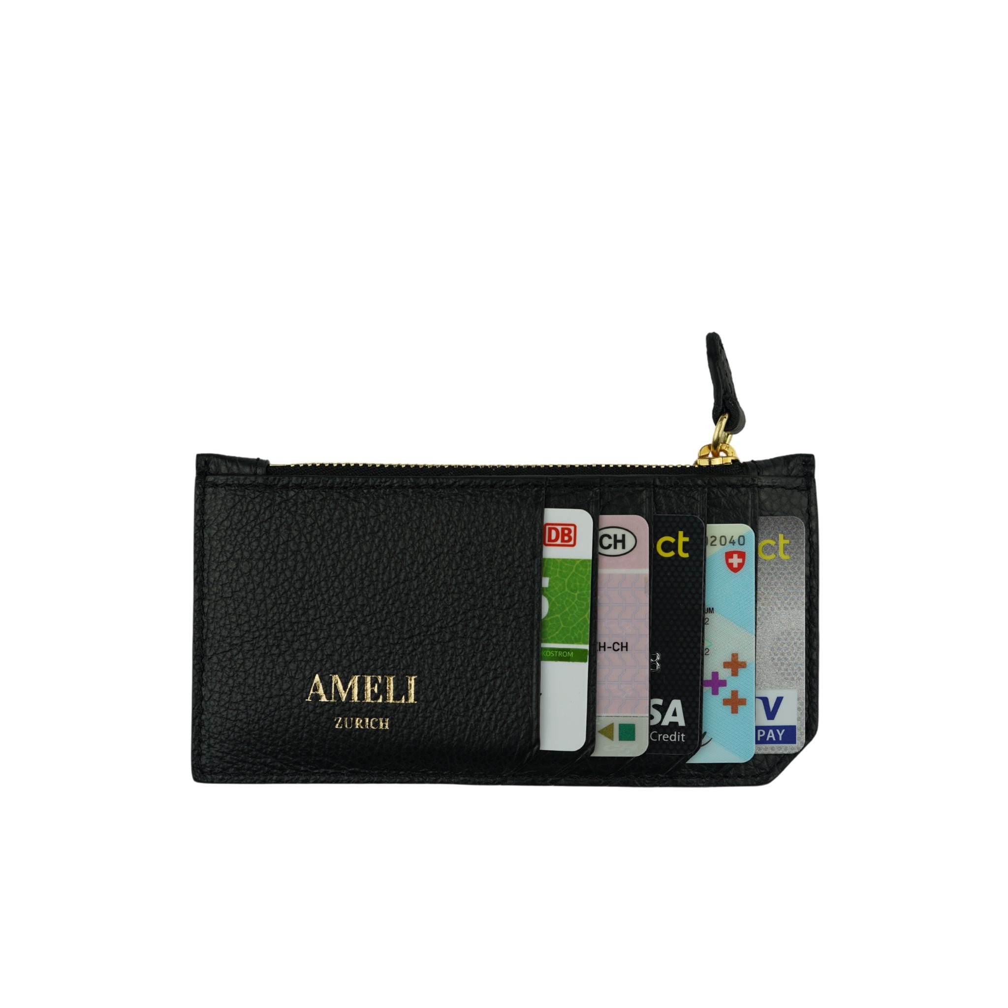 AMELI Zurich | Cardholder | Black | Soft Grain Leather | Front