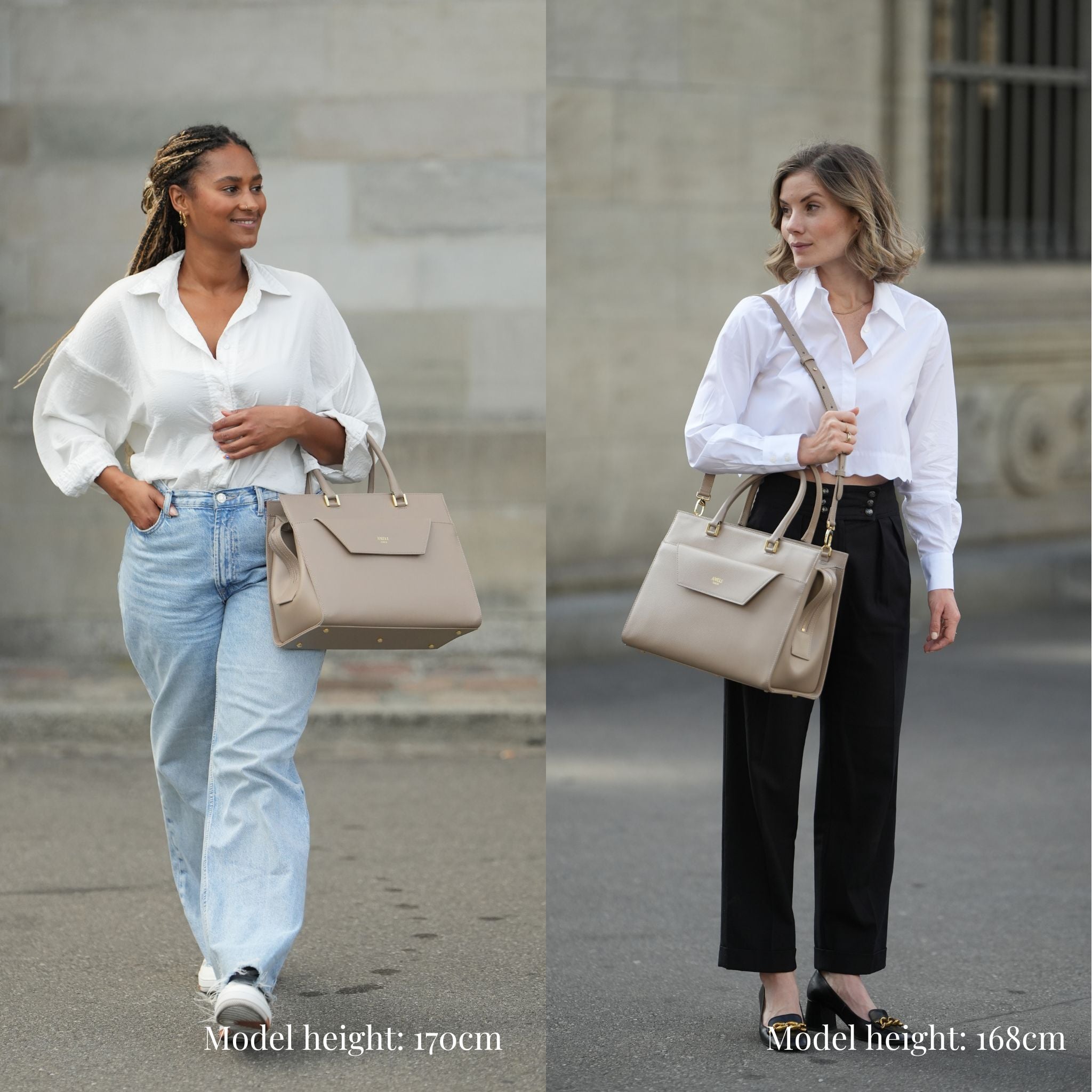 AMELI Zurich | CENTRAL | Cappuccino | Pebbled Leather | Model