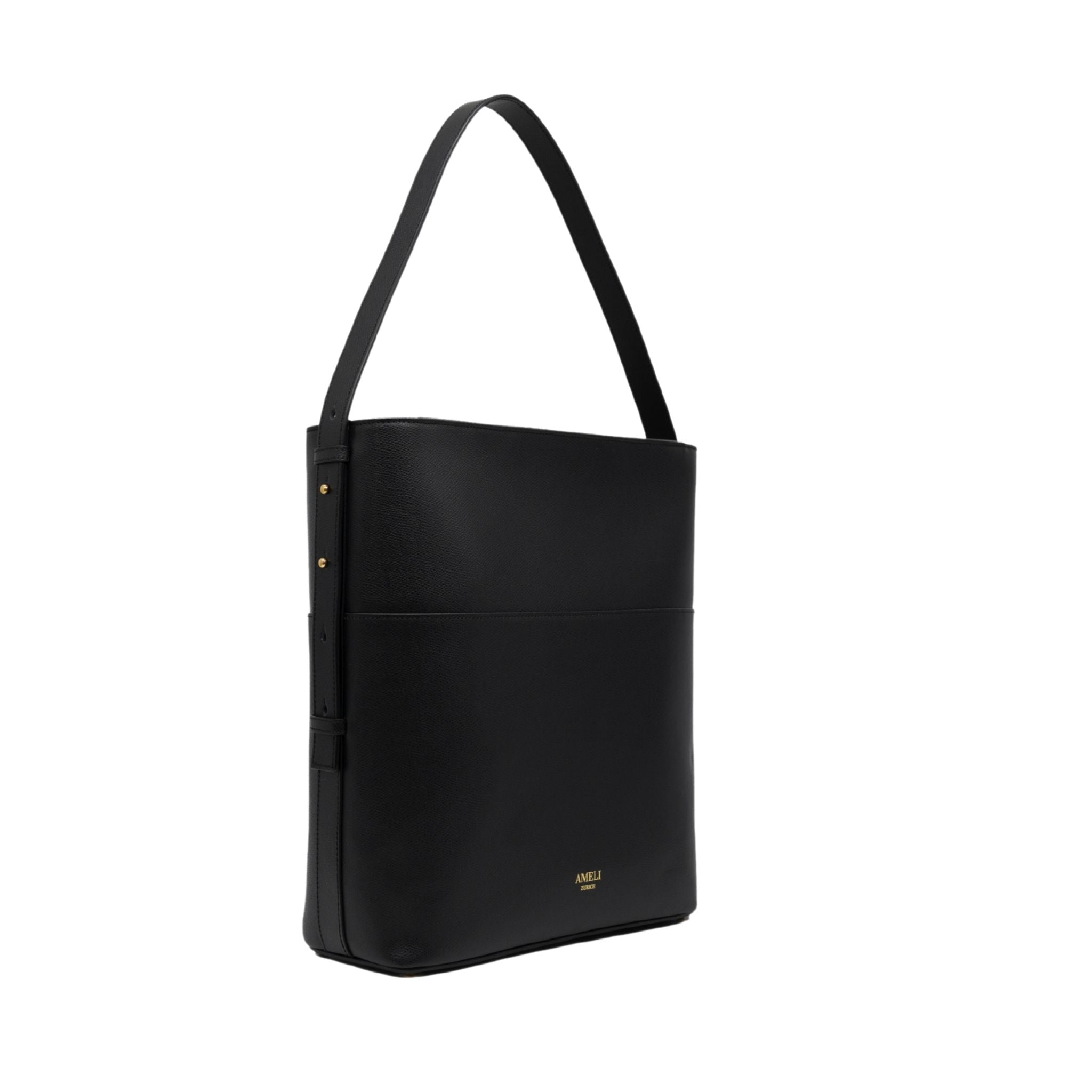 AMELI Zurich | LETTEN | Black | Pebbled Leather | Front
