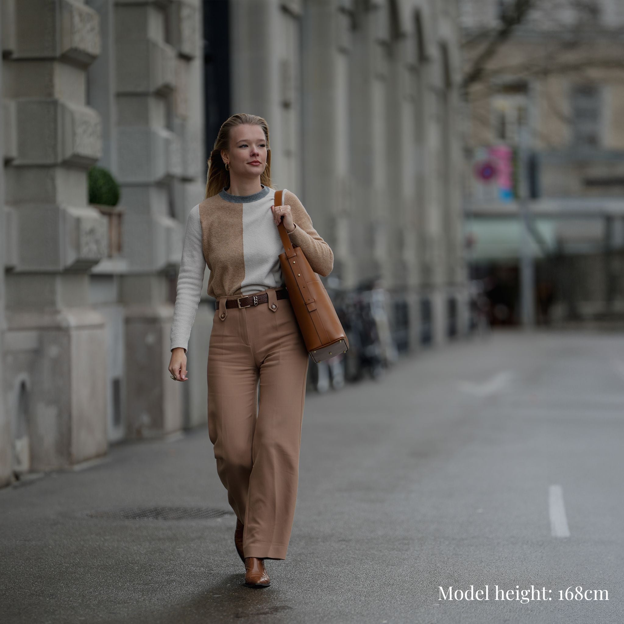 AMELI Zurich | LETTEN | Cognac | Pebbled Leather | Model