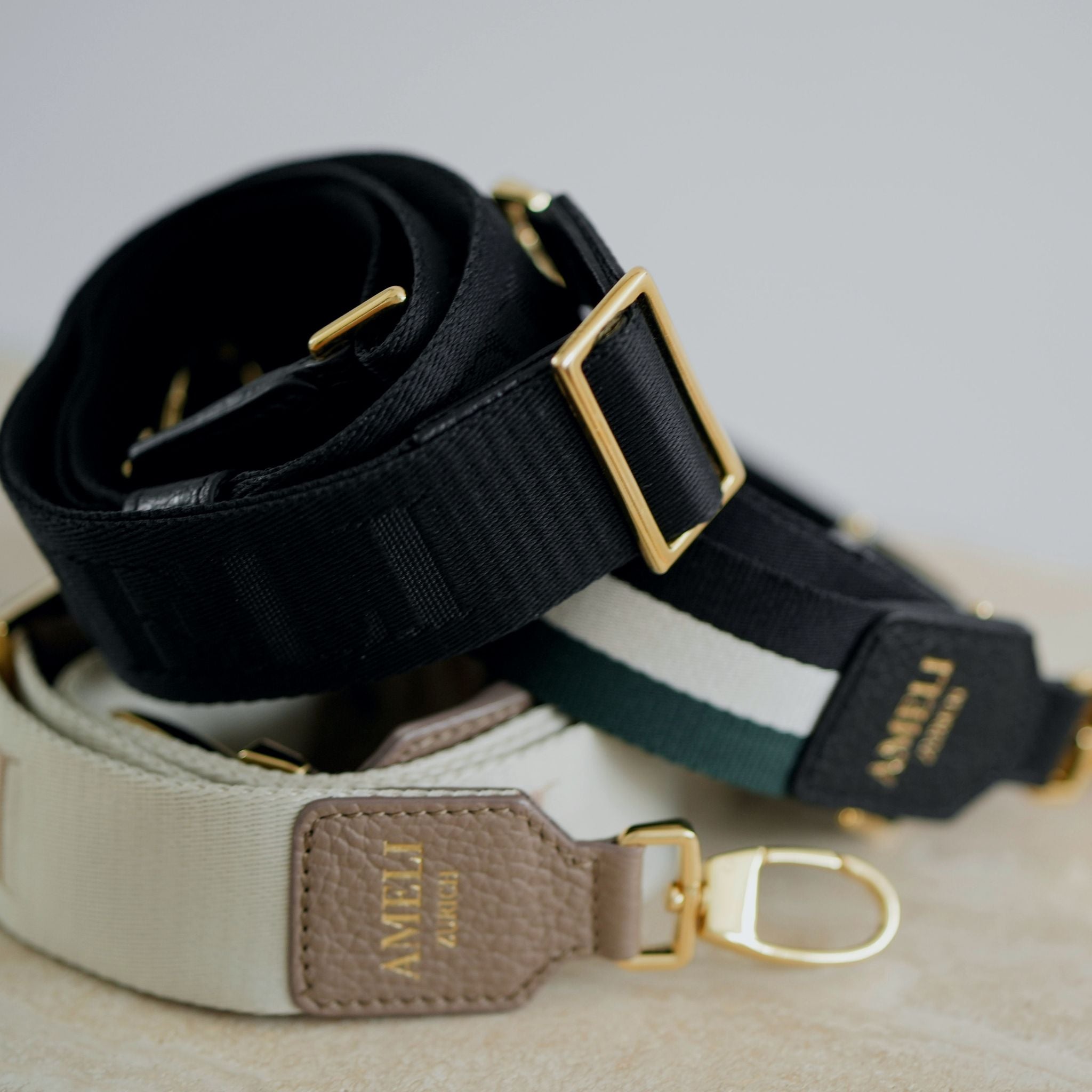 AMELI Zurich | Adjustable Strap | Black | Soft Grain Leather
