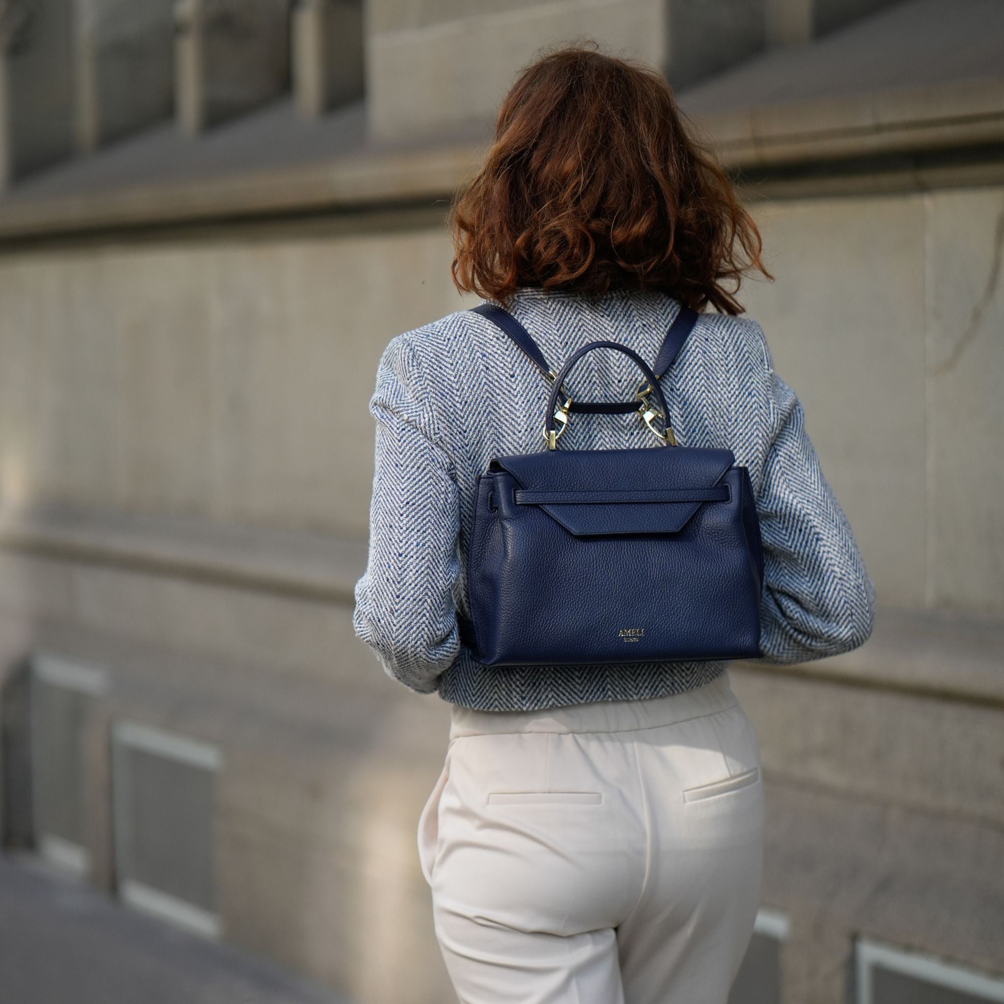 AMELI Zurich | VIADUKT | Jeans Blue | Soft Grain Leather | Backpack
