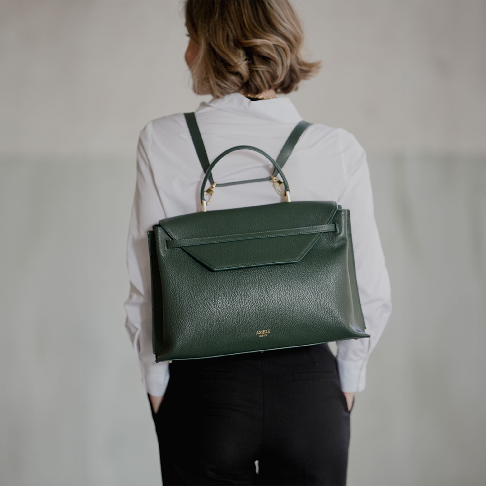 AMELI Zurich | VIADUKT WORK 24 | Dark Green | Soft Grain Leather | Backpack