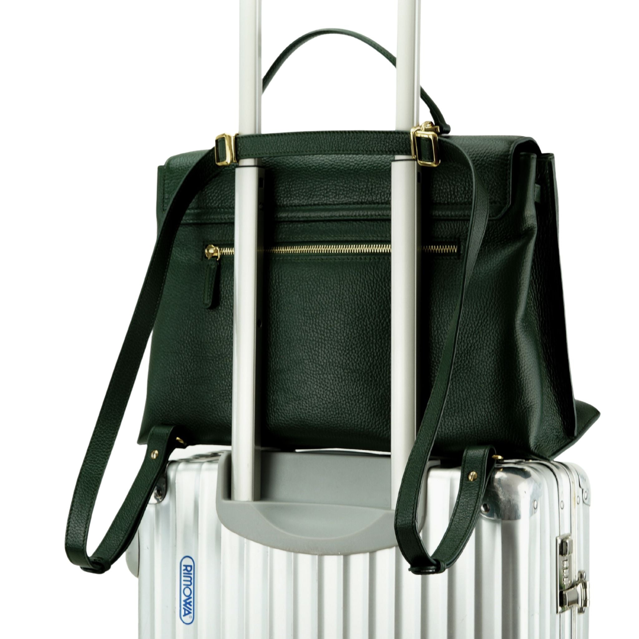 AMELI Zurich | VIADUKT WORK 24 | Dark Green | Soft Grain Leather | Attached to the suitcase