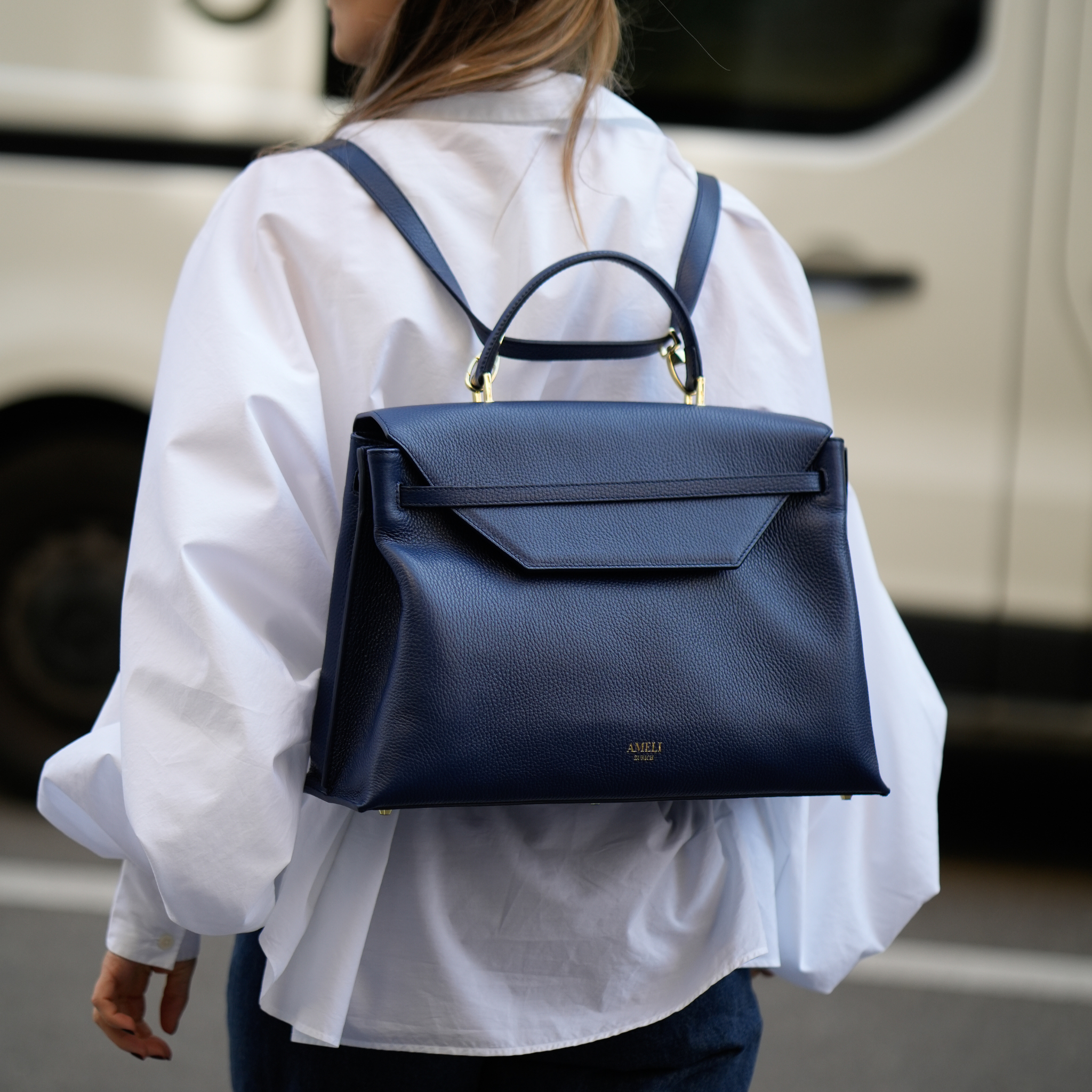 AMELI Zurich | VIADUKT WORK 24 | Jeans Blue | Soft Grain Leather | Backpack