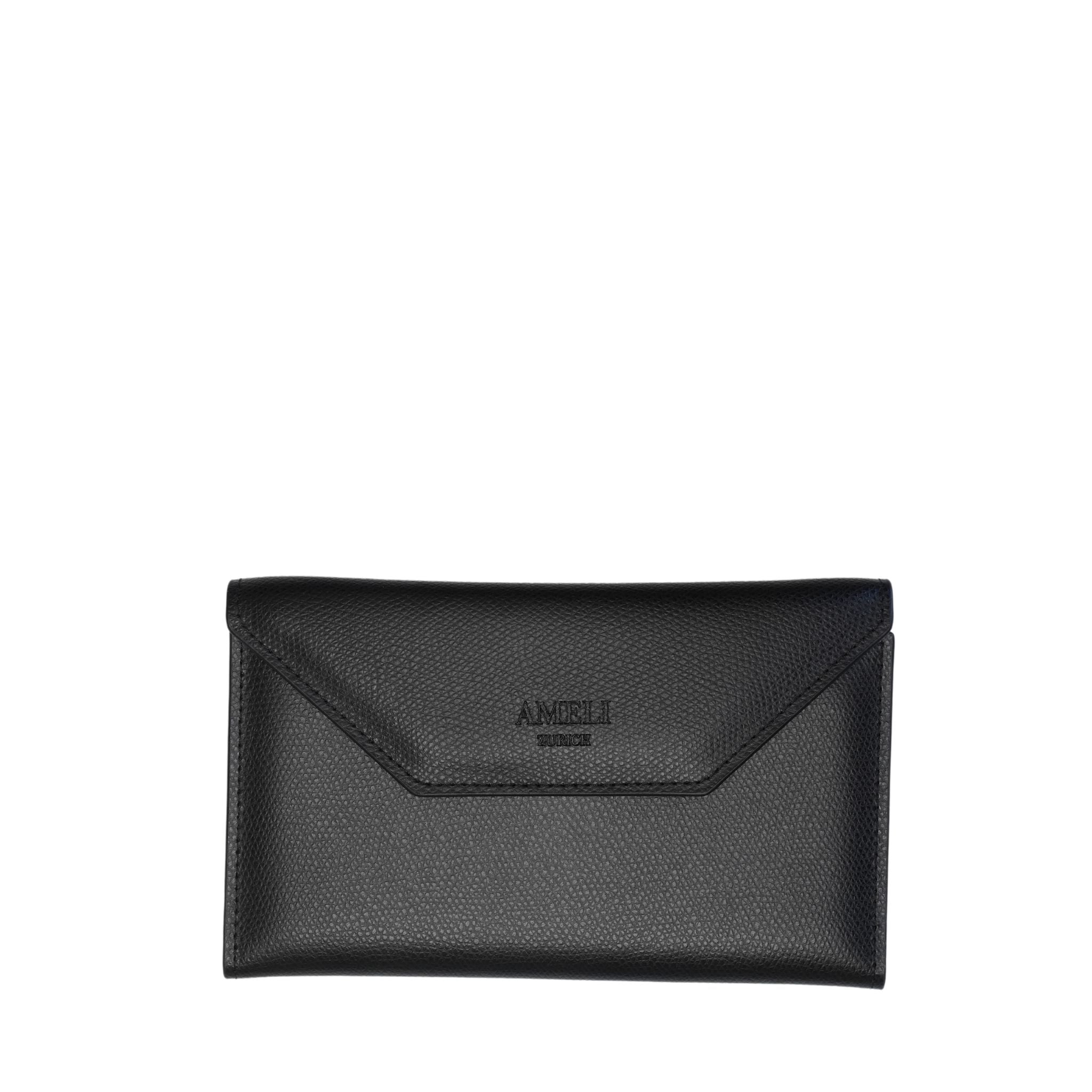 AMELI Zurich | Wallet | Black | Pebbled Leather | Front