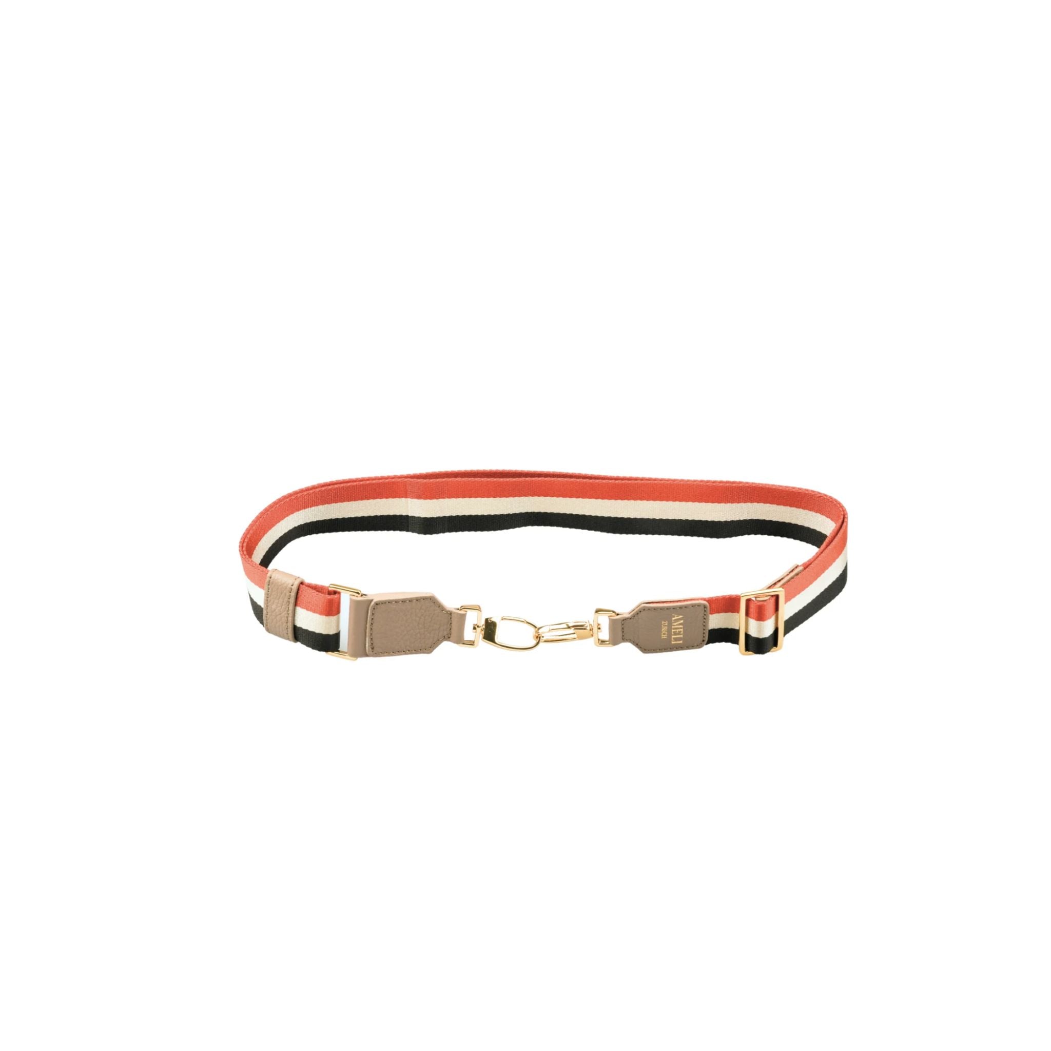 AMELI Zurich | ADJUSTABLE STRAP | Burnt Orange, Creme, Greige | Soft Grain Leather | Front