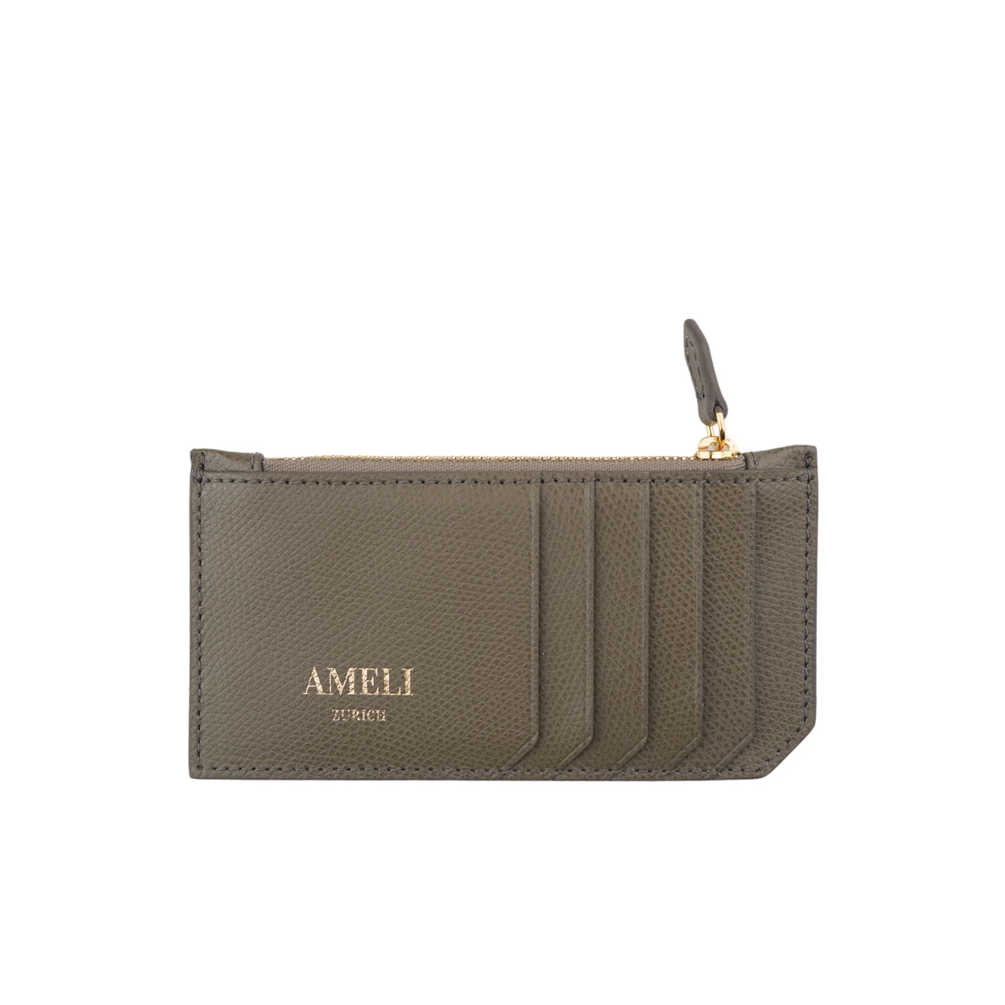 AMELI Zurich | Cardholder | Greige | Pebbled Leather | Front