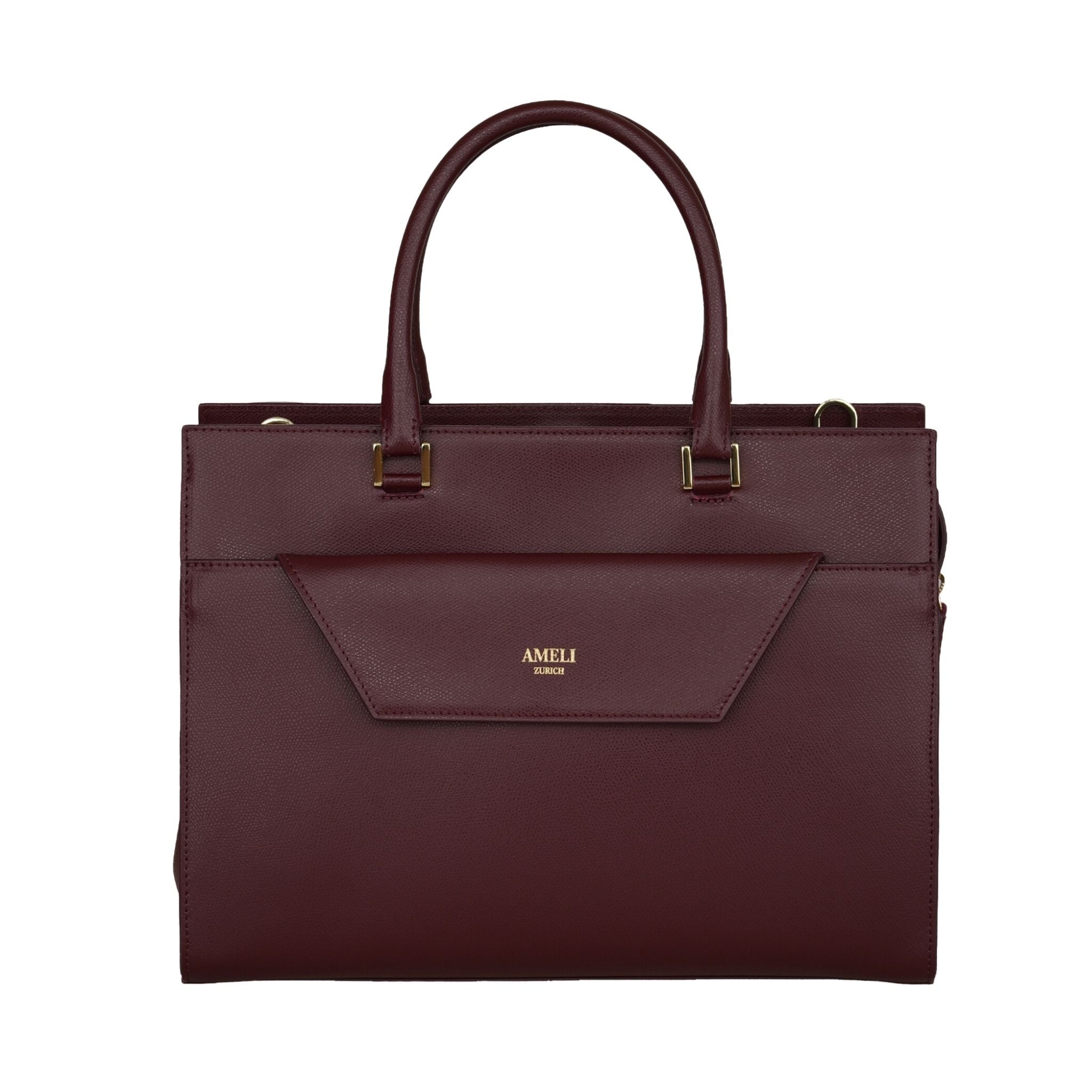 AMELI Zurich | CENTRAL | Merlot Red | Pebbled Leather | Front