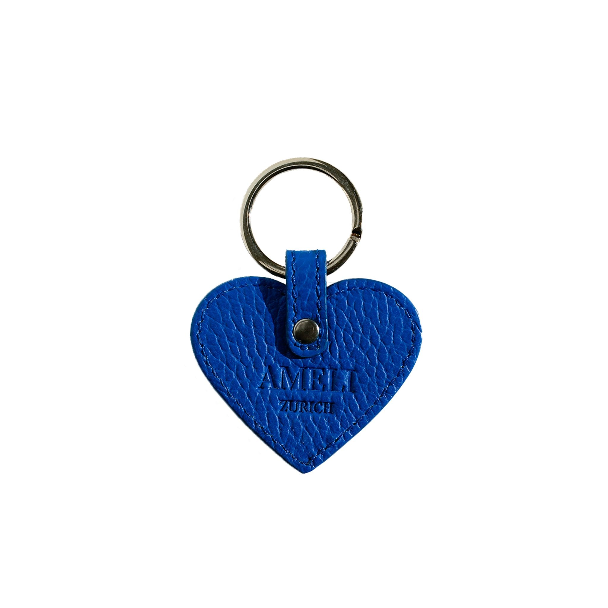 AMELI Zurich | KEYCHAIN HEART | Royal Blue | Soft Grain Leather | Back