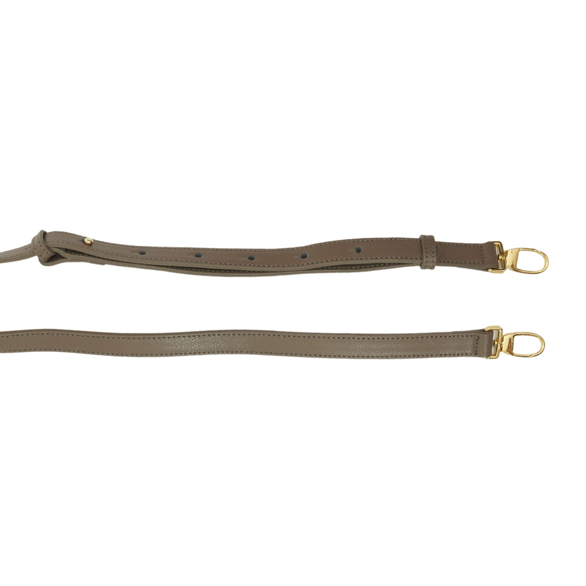 AMELI Zurich | LEATHER STRAP LONG | Greige | Pebbled Leather | Front