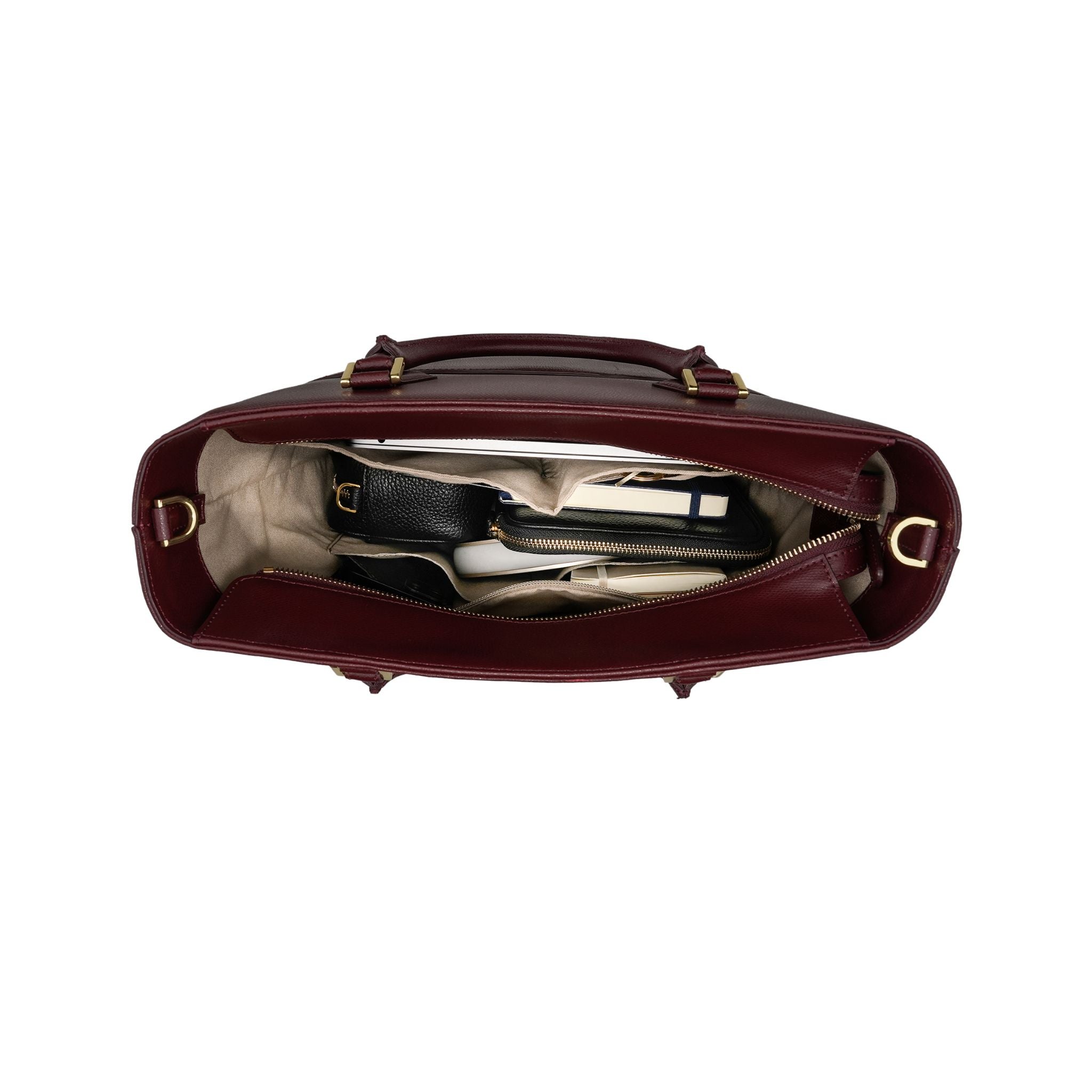 AMELI Zurich | ODEON | Merlot Red | Pebbled Leather | Inside