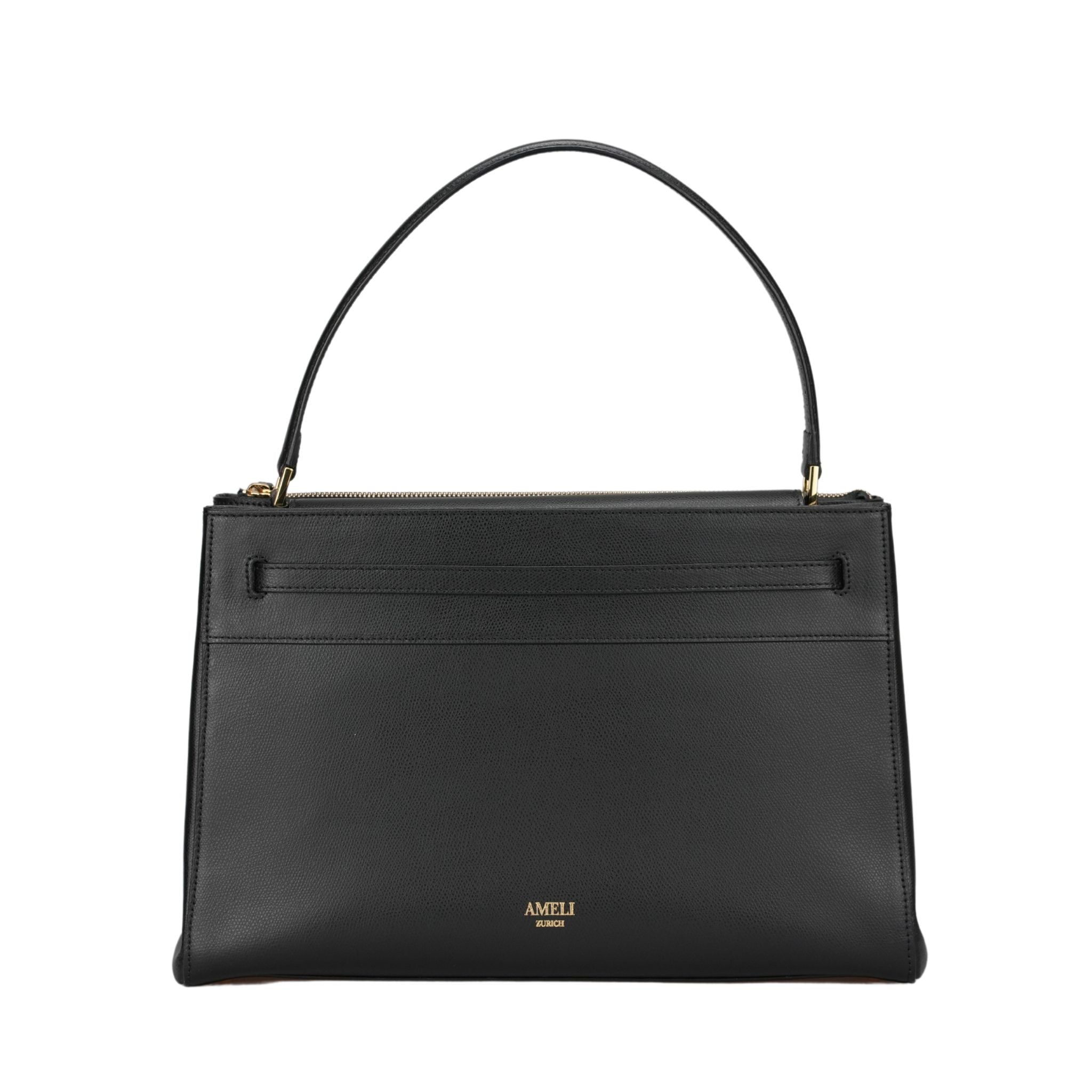 AMELI Zurich | SEEFELD | Black | Pebbled Leather | Front
