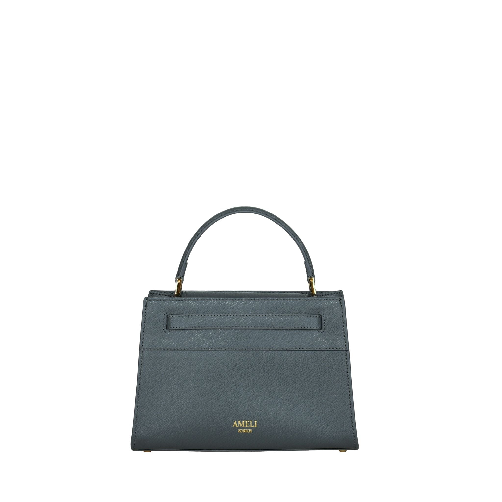 AMELI Zurich | SEEFELD MINI | Dark Grey | Pebbled Leather | Front