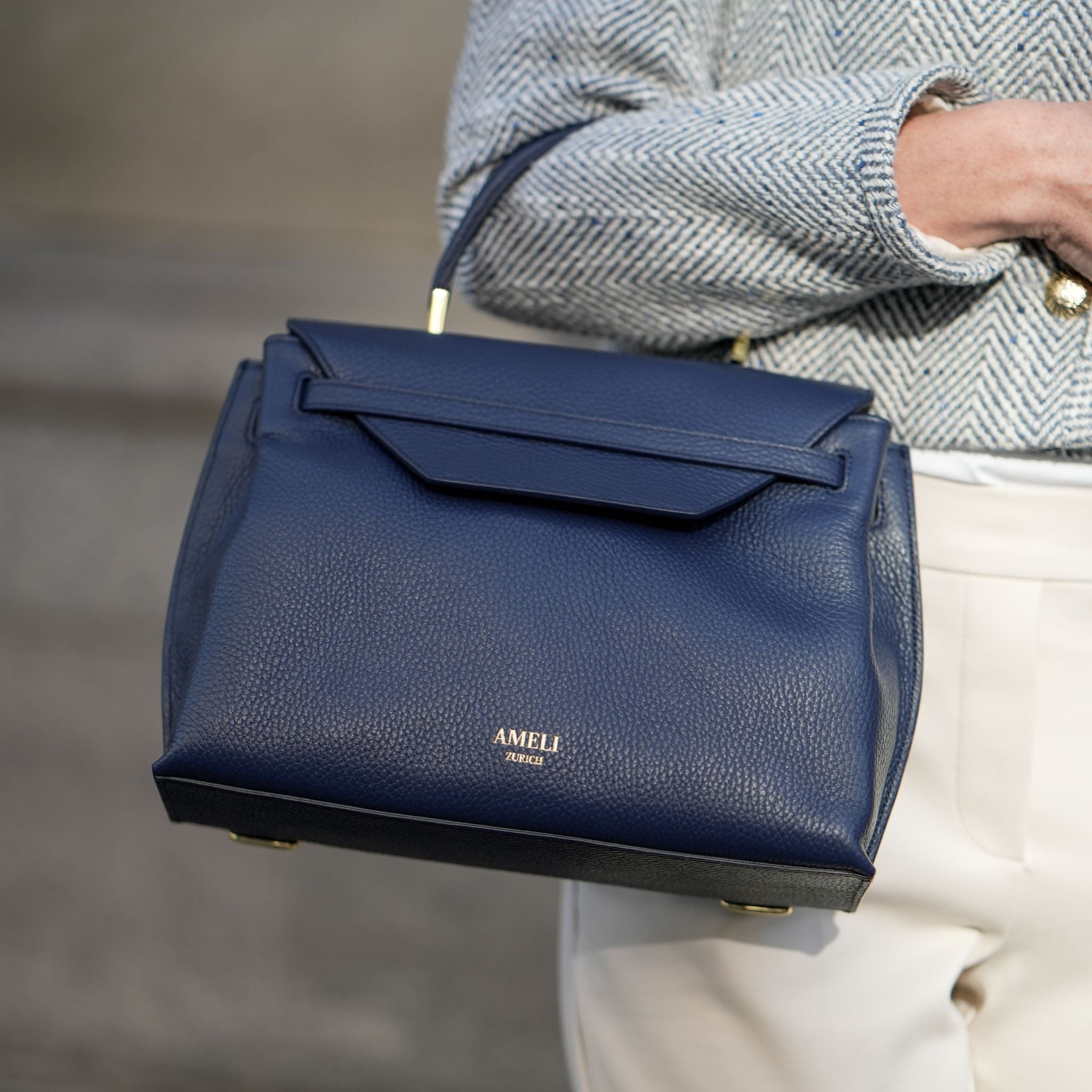 AMELI Zurich | VIADUKT | Jeans Blue | Soft Grain Leather | Top Handle