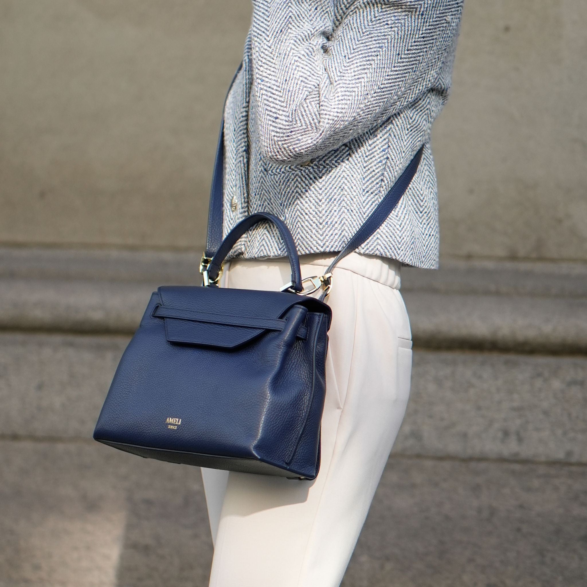 AMELI Zurich | VIADUKT | Jeans Blue | Soft Grain Leather | Crossbody