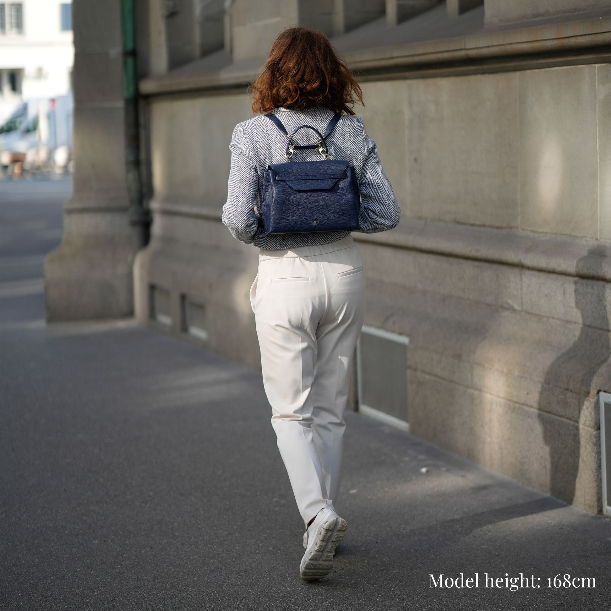 AMELI Zurich | VIADUKT | Jeans Blue | Soft Grain Leather | Model