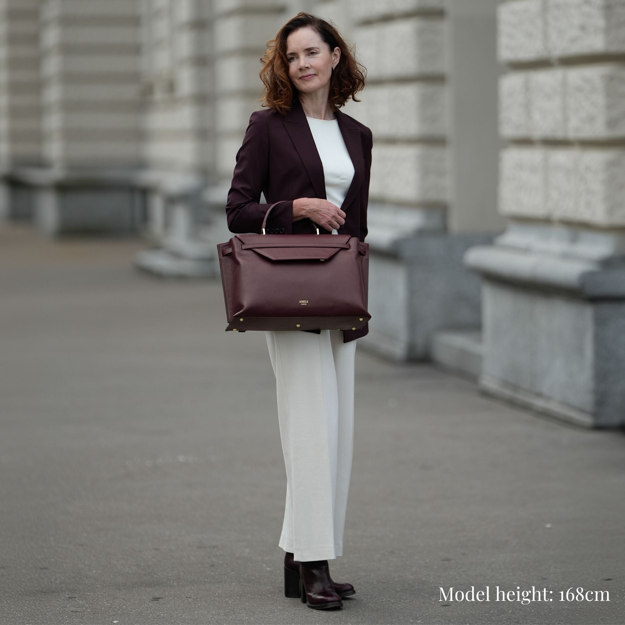 AMELI Zurich | VIADUKT WORK 24 | Maroon Red | Dollarino Leather | Model