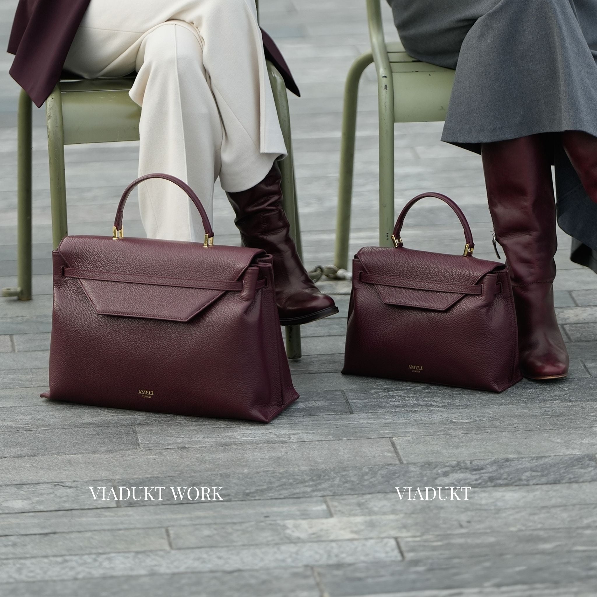 AMELI Zurich | VIADUKT WORK 24 | Maroon Red | Dollarino Leather | Comparison