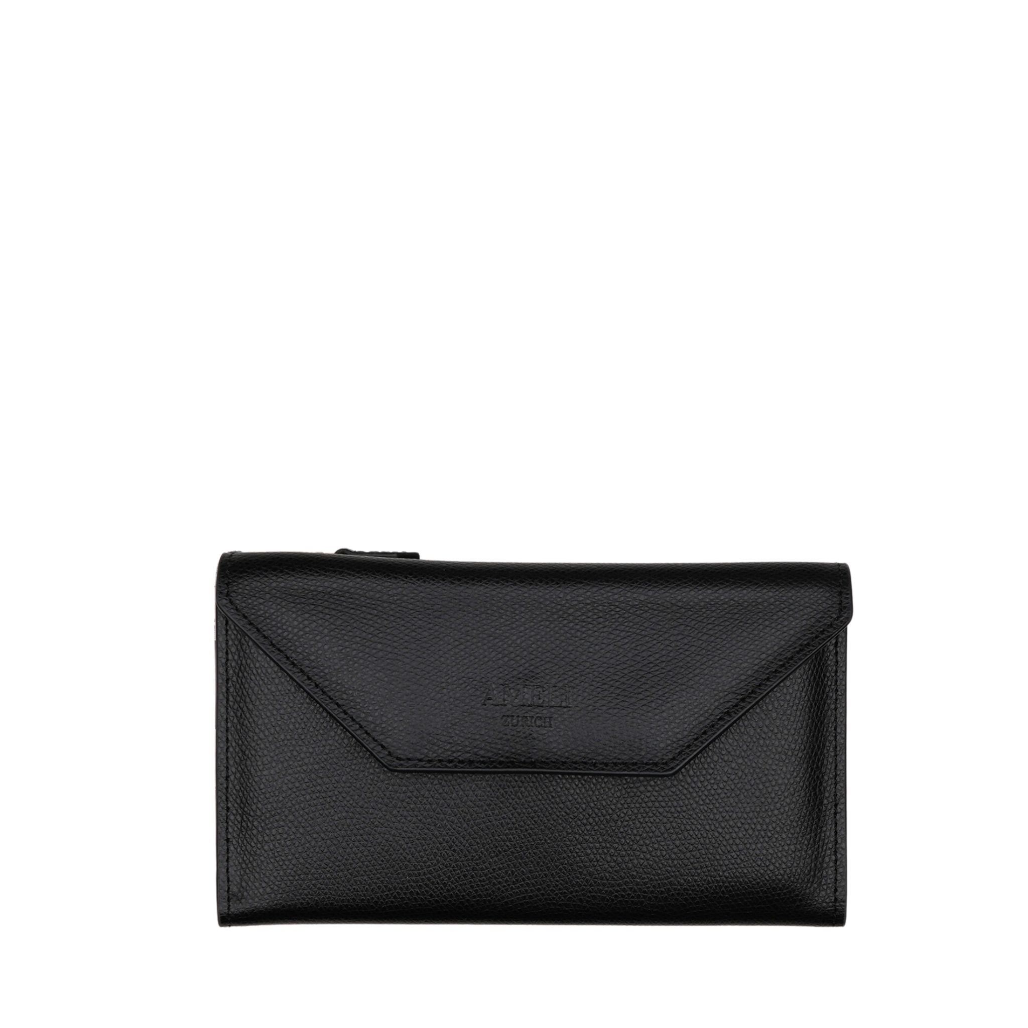 AMELI Zurich | Wallet | Black | Pebbled Leather | Front