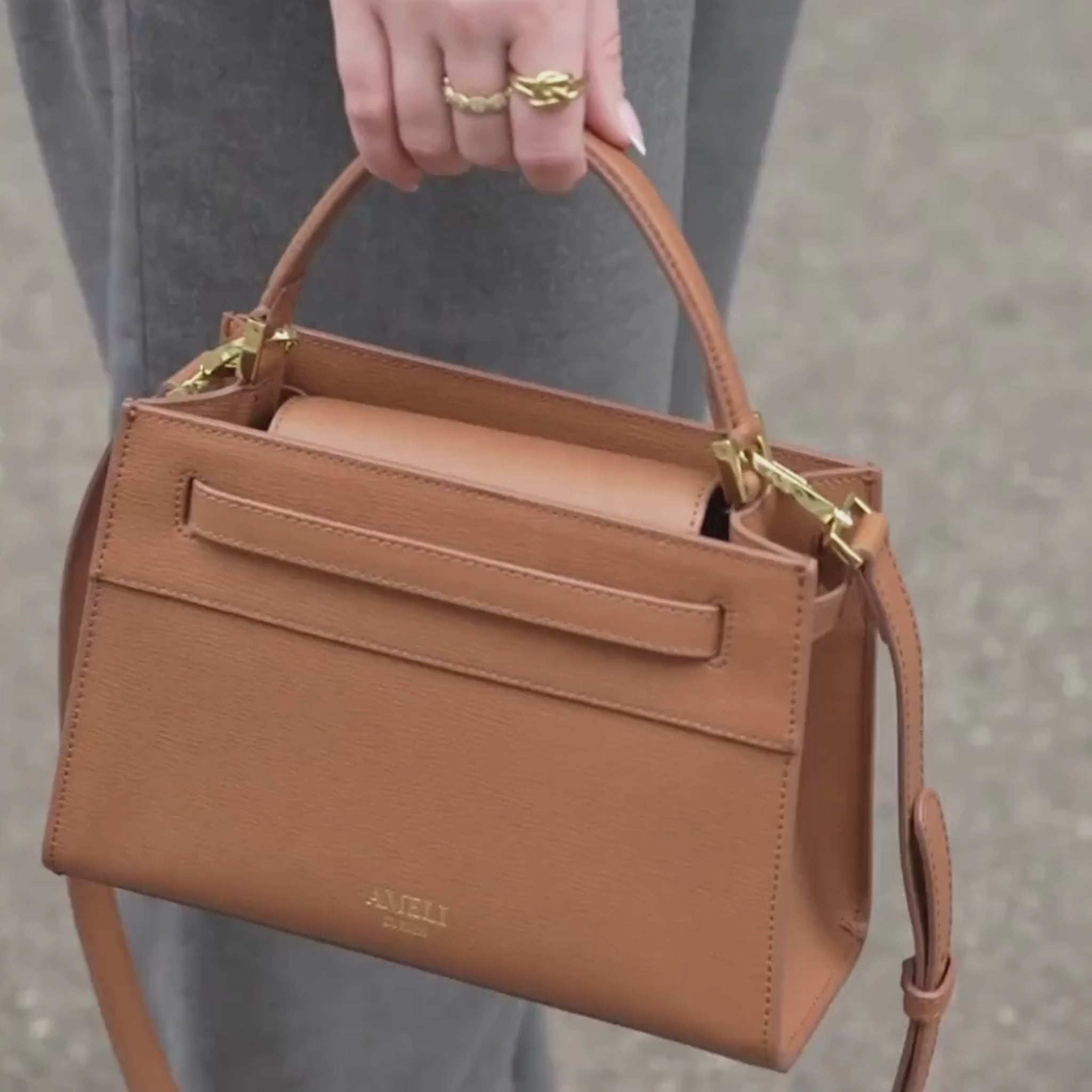 AMELI Zurich | SEEFELD MINI | Cognac | Pebbled Leather | Video